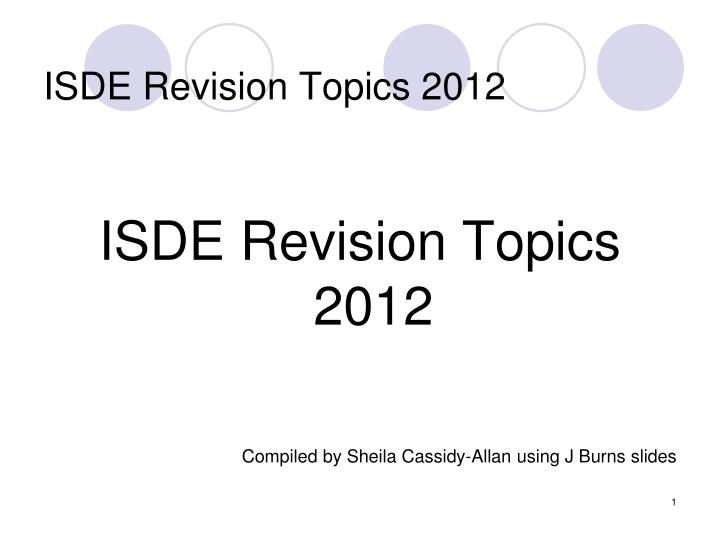 isde revision topics 2012