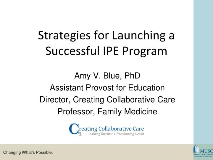 strategies for launching a successful ipe program