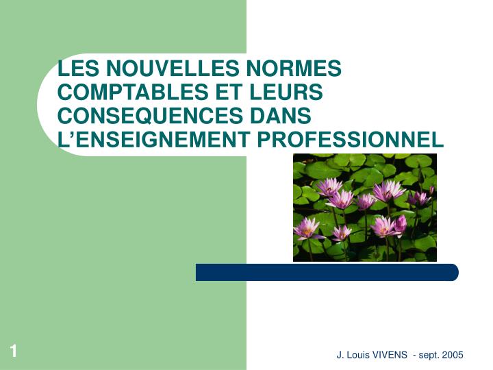 les nouvelles normes comptables et leurs consequences dans l enseignement professionnel