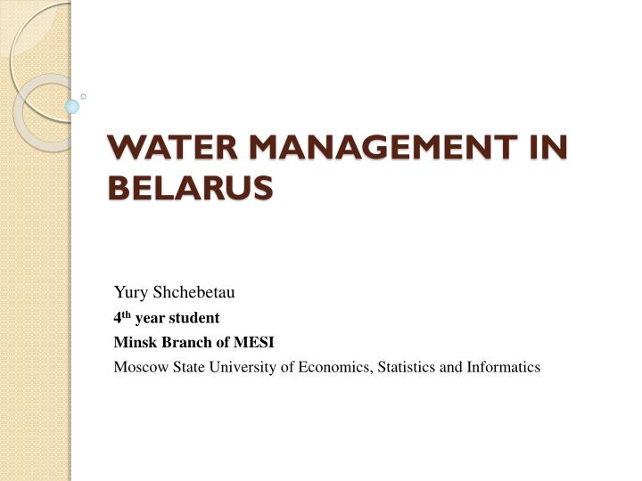 water management in belarus