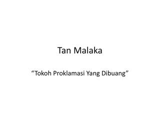 tan malaka