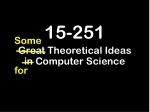 Exploring Great Theoretical Ideas in Computer Science: Random Walks and Probability - slide 1