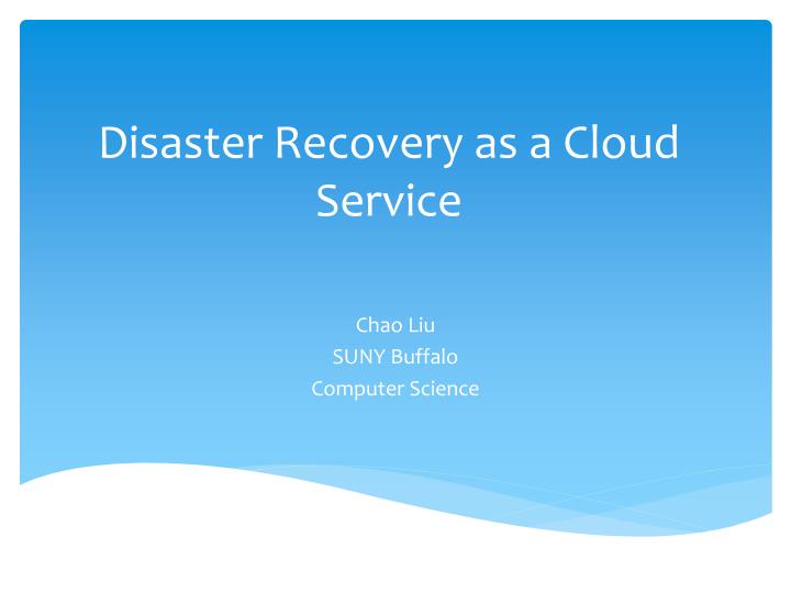 disaster recovery as a cloud service