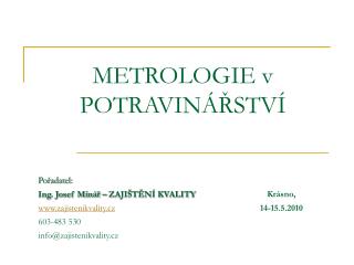 metrologie v potravin stv