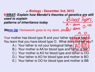 AP Biology - December 3rd, 2012
