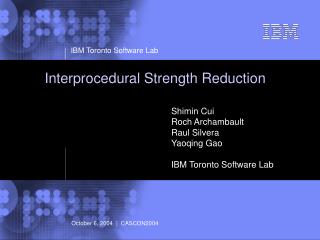 Interprocedural Strength Reduction