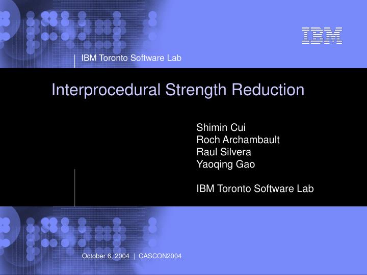 interprocedural strength reduction