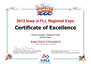2013 Iowa Jr.FLL Regional Expo