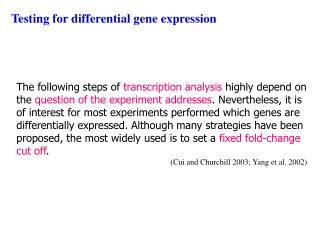 Testing for differential gene expression
