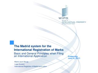 The Madrid system for the International Registration of Marks