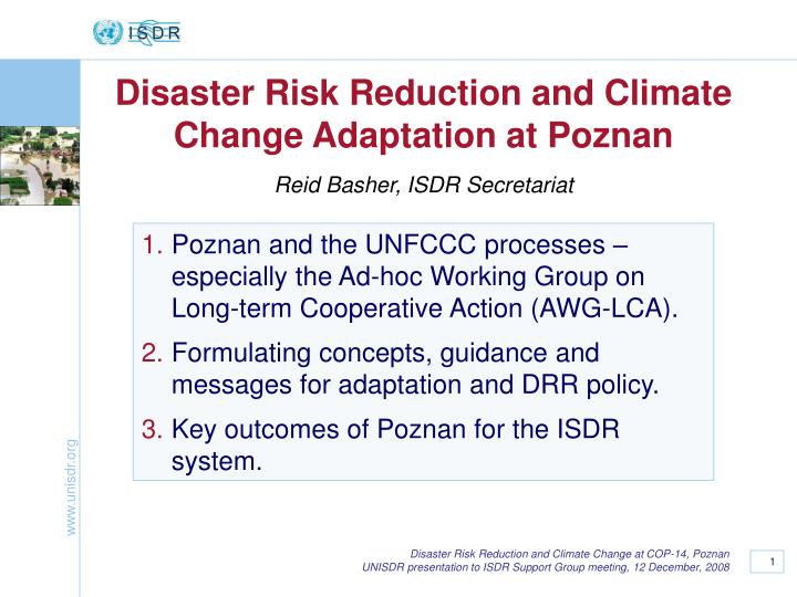 disaster risk reduction and climate change adaptation at poznan