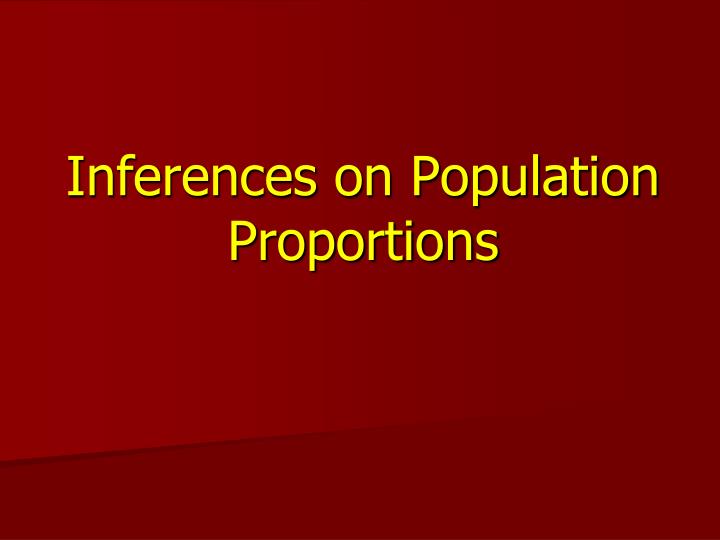 inferences on population proportions