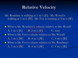 Relative Velocity