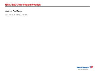 ISDA EQD 2010 Implementation