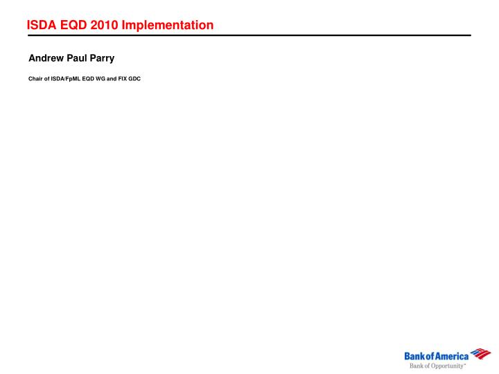 isda eqd 2010 implementation