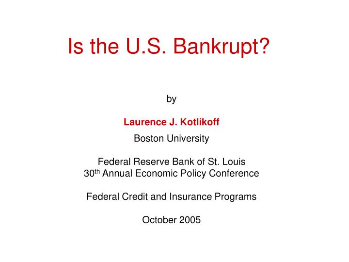 is the u s bankrupt