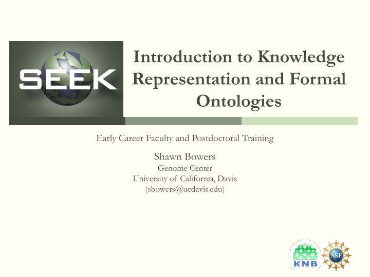 introduction to knowledge representation and formal ontologies