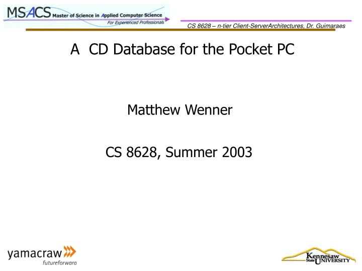 a cd database for the pocket pc