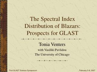 The Spectral Index Distribution of Blazars: Prospects for GLAST