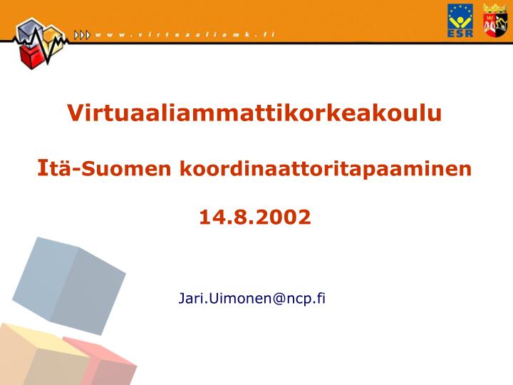 virtuaaliammattikorkeakoulu i t suomen koordinaattoritapaaminen 14 8 2002