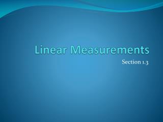 Linear Measurements