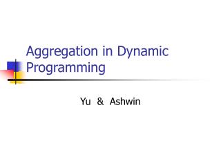 Aggregation in Dynamic Programming