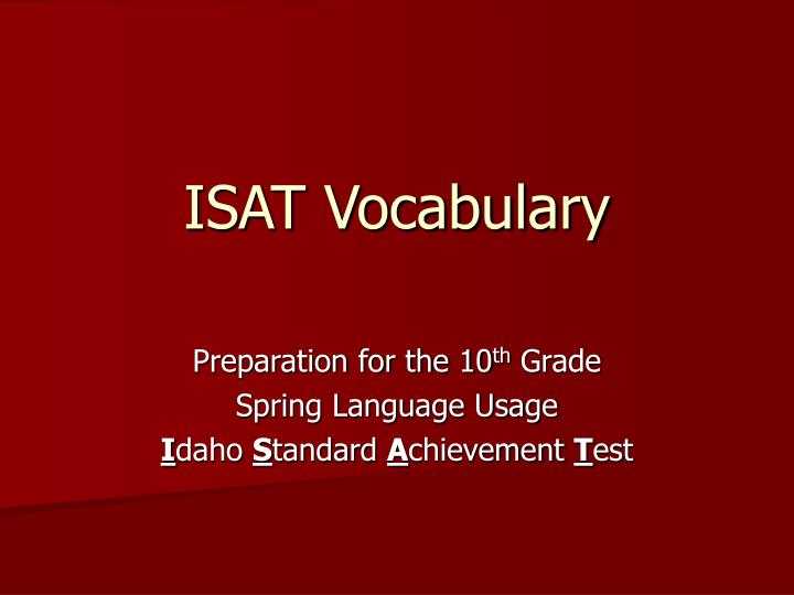 isat vocabulary