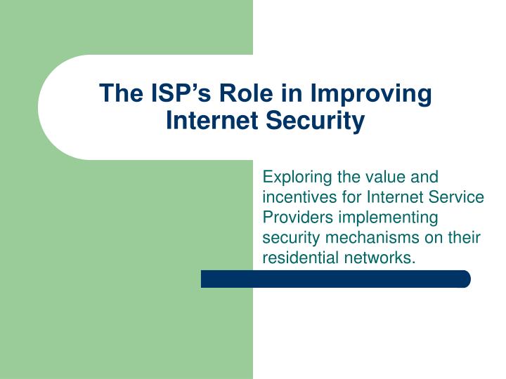 the isp s role in improving internet security