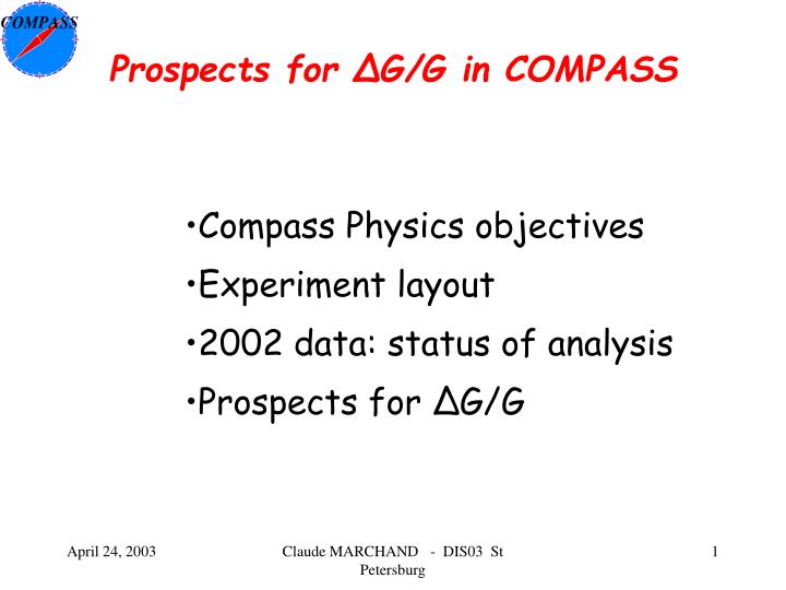prospects for g g in compass