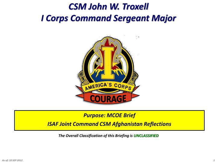 csm john w troxell i corps command sergeant major