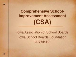 Comprehensive School-Improvement Assessment (CSA)