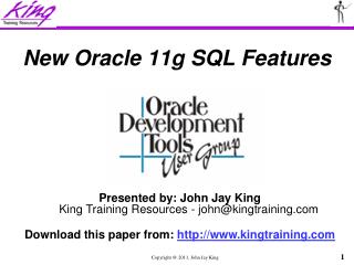 New Oracle 11g SQL Features