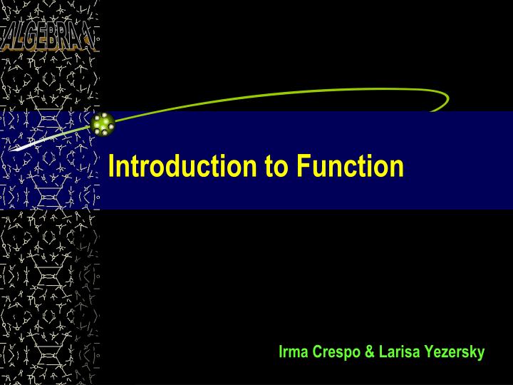 introduction to function