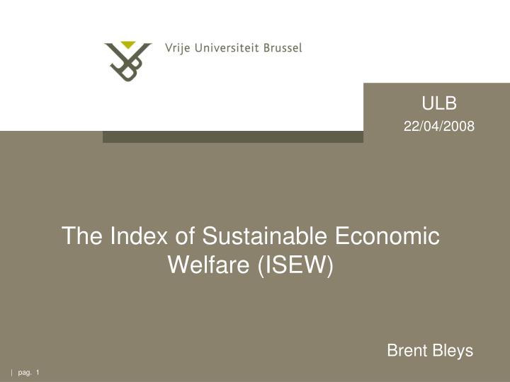 the index of sustainable economic welfare isew
