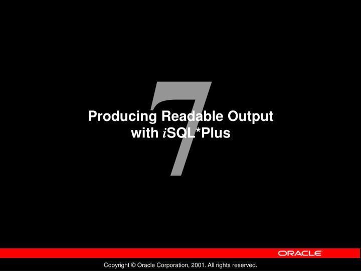 producing readable output with i sql plus