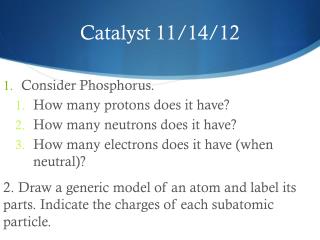 Catalyst 11/14/12