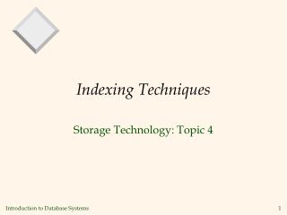 Indexing Techniques