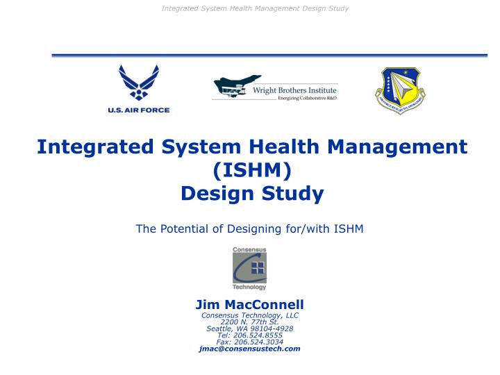 integrated system health management ishm design study