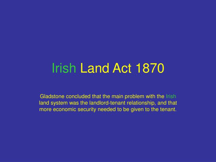 irish land act 1870