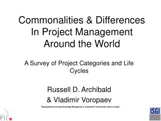 Commonalities &amp; Differences In Project Management Around the World