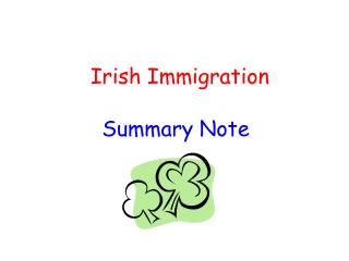 Irish Immigration