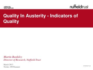 Quality In Austerity - Indicators of Quality