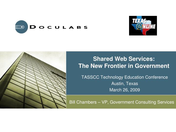 shared web services the new frontier in government