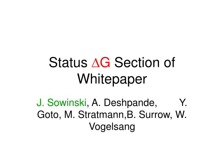 status d g section of whitepaper