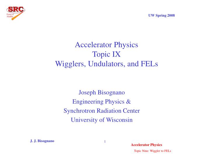 accelerator physics topic ix wigglers undulators and fels