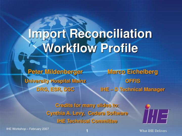 import reconciliation workflow profile