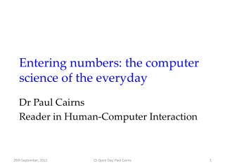 Entering numbers: the computer science of the everyday