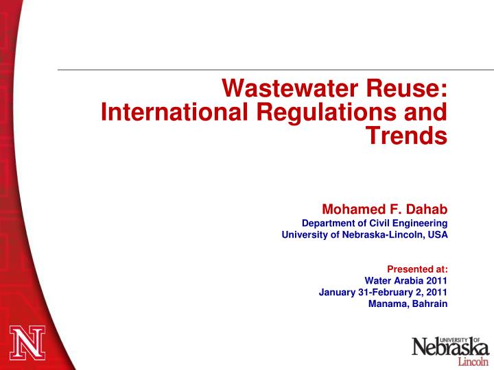 wastewater reuse international regulations and trends