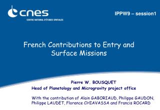 French Contributions to Entry and Surface Missions