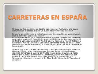 carreteras en espa a
